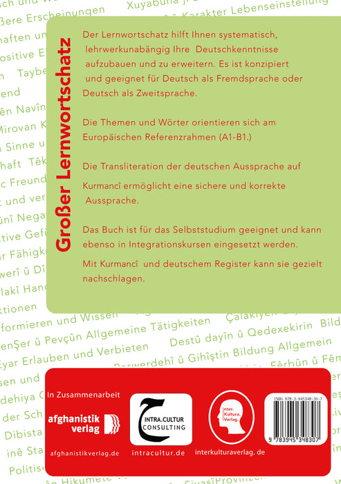 Großer Lernwortschatz Deutsch - Kurdisch / Kurmanci für Deutsch als Fremdsprache