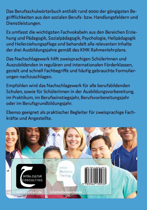 Backcover: Buchcover: Interkultura Berufsschulwörterbuch für soziale Ausbildungsberufe und Dienstleistungen Deutsch-Dari - Eine umfassende Darstellung des Berufsschulwortschatzes im Bereich soziale Ausbildungsberufe und Dienstleistungen auf Deutsch und Da