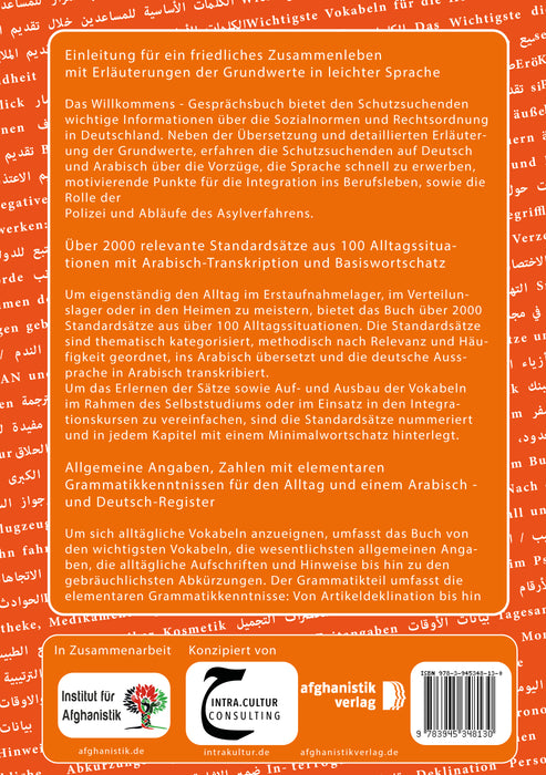  Backcover: Buchcover: Das deutsch-arabische Willkommens- Gesprächsbuch - Ein Leitfaden für die ersten Schritte des Gesprächsaufbaus auf Deutsch und Arabisch