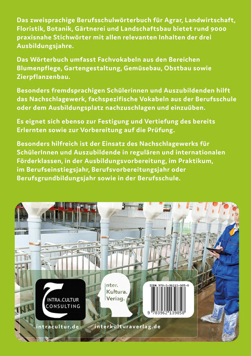  Backcover: Buchcover: Interkultura Berufsschulwörterbuch für Agrar- und Landwirtschaft für Ausbildung Deutsch-Persisch
