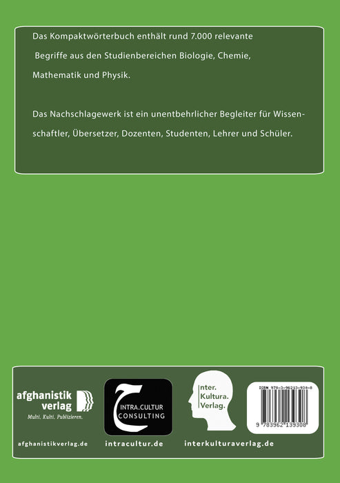 Backcover: Buchcover: Interkultura Studienwörterbuch für Mathematik und Naturwissenschaften Deutsch-Persisch - Eine Ansammlung des Vokabulars im Bereich Mathematik und Naturwissenschaften auf Deutsch und Persisch