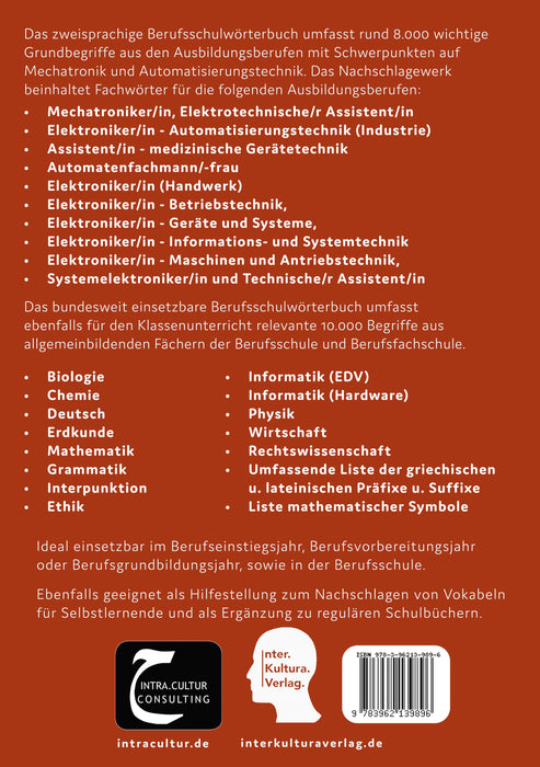  Backcover: Buchcover: Interkultura Berufsschulwörterbuch für Mechatronik und Automatisierungstechnik Teil II - Deutsch-Persisch - Eine umfassende Darstellung des Berufsschulwortschatzes im Bereich Mechatronik und Automatisierungstechnik Teil II auf Deuts