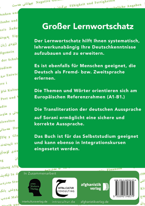  Backcover: Buchcover: Großer Lernwortschatz Deutsch-Kurdisch Sorani - Eine Ansammlung des Lernwortschatzes auf Deutsch und Kurdisch Sorani 